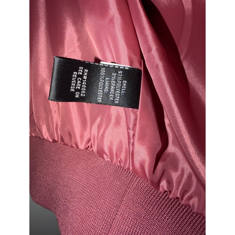 Torrid Women Rose Mauve Embroidered Satin Bomber Jacket Size 0 - Picture 3 of 7